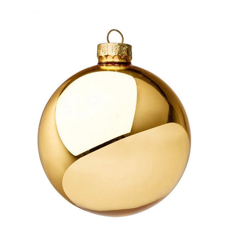 Palline in vetro "Oro Lucido" tinta unita per albero di Natale moderno