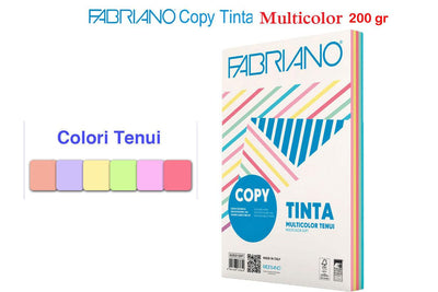 Risma Cartoncino copytinta multicolor 200gr A4 colori tenui 100 fogli