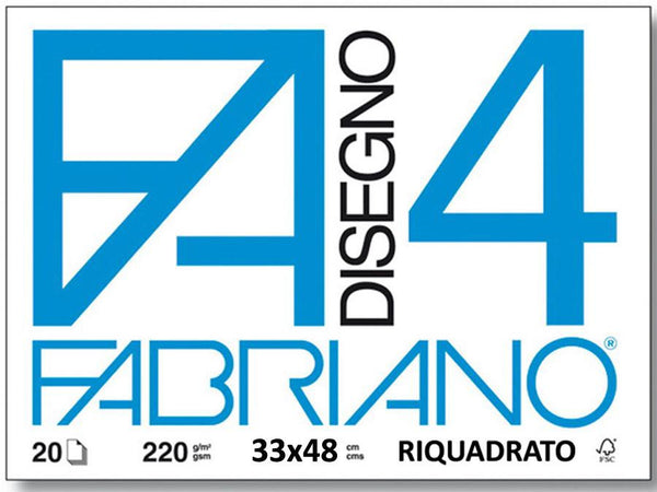 Album da Disegno Liscio Riquadrato F4 Fabriano 33x48 cm cf.10