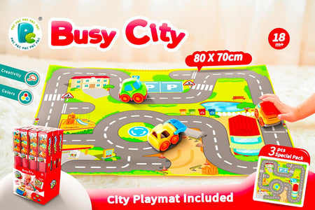 KiddyGO Tappeto Citta' con 3 Veicoli