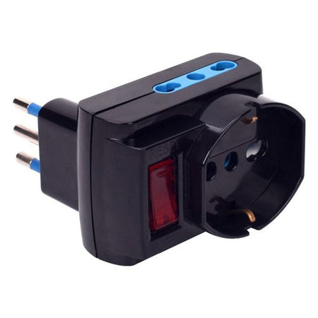 Adattatore Poly Pool PP2386 1 spina 10A e interruttore Nero