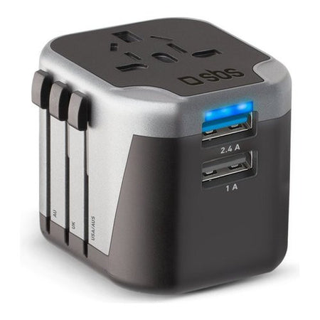 Adattatore da viaggio Sbs TEADAPT2USBUNI Universal Black