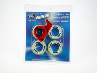 Nastro adesivo 15 mm x 10 m bls.4 rotoli piu' chiocciola.