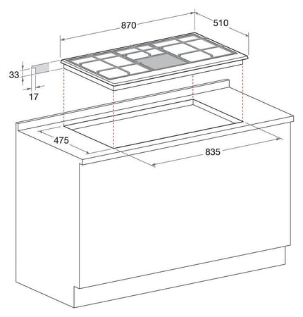Piano cottura a gas da incasso Hotpoint Ariston PHN 960MST (AN) R/HA