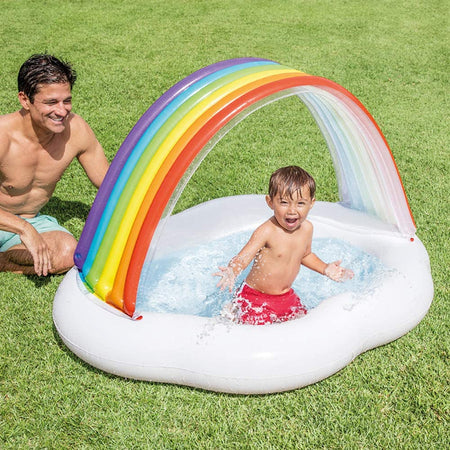 Piscina gonfiabile "Arcobaleno Baby" con parasole per bambini 142 X 119 X h 84 cm