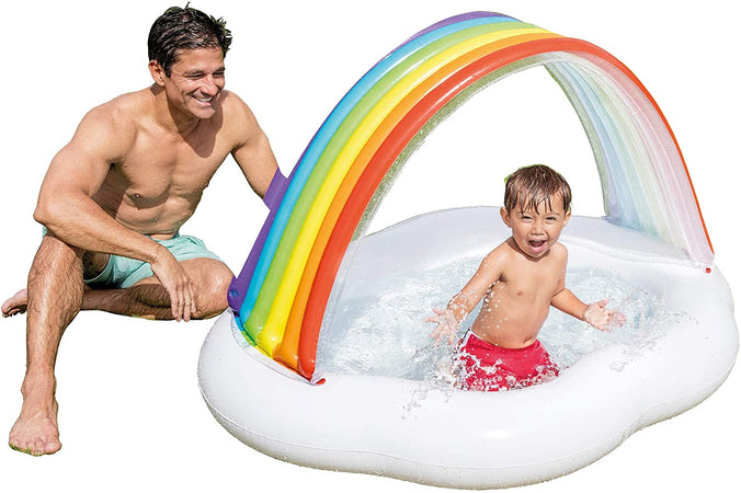 Piscina gonfiabile "Arcobaleno Baby" con parasole per bambini 142 X 119 X h 84 cm