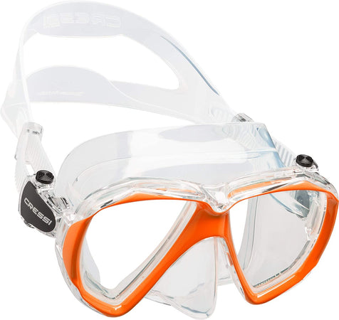 Maschera da sub con boccaglio per immersioni e snorkeling adulti e bambini