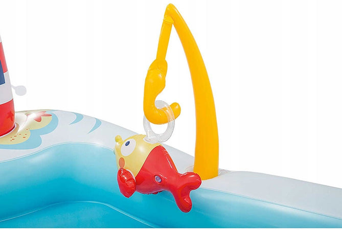 Piscina gonfiabile con scivolo e canna da pesca 218 X 99 cm per balcone e giardino
