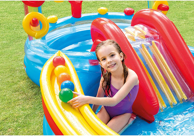 Piscina gonfiabile "Arcobaleno" con spruzzo per bambini 297 x 193 cm