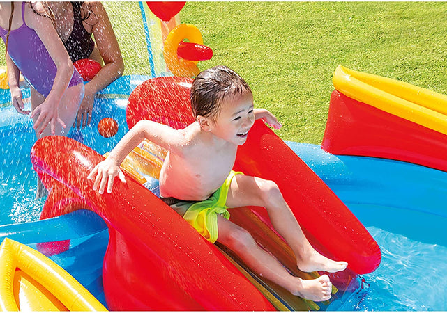 Piscina gonfiabile "Arcobaleno" con spruzzo per bambini 297 x 193 cm