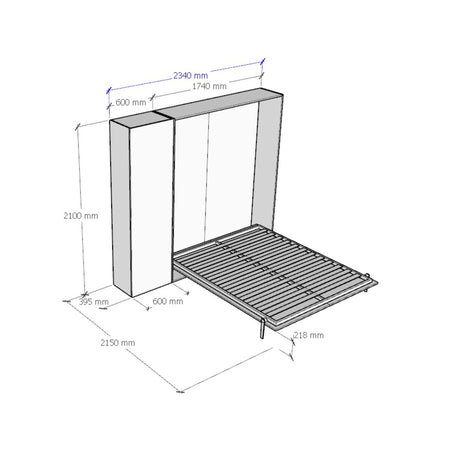 Letto "Roma" matrimoniale a scomparsa, in legno, con apertura verticale, per camera da letto