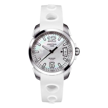 Orologio CERTINA uomo DS ROOKIE datario gomma bianco / mop