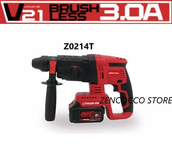 MARTELLO PERFORATORE 26MM 2 BATTERIE 21V 3.0Ah DEMOLITORE TASSELLATORE - Z0214T