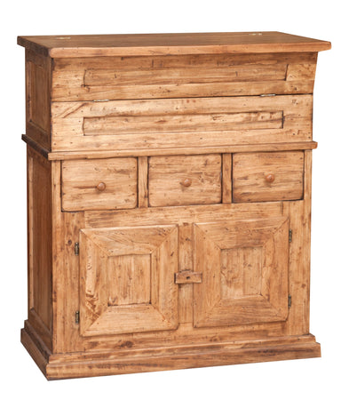 Biscottini Madia in legno massello di tiglio finitura naturale L81xPR45xH92 cm. Made in Italy