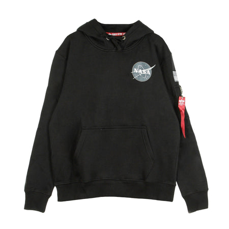 ALPHA INDUSTRIES Felpa Cappuccio Uomo Space Shuttle Hoody Black da uomo