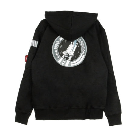 ALPHA INDUSTRIES Felpa Cappuccio Uomo Space Shuttle Hoody Black da uomo