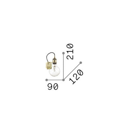 Applique Rustica-Country Frida Metallo Rame 1 Luce E27