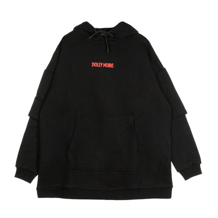 DOLLY NOIRE Felpa Cappuccio Donna Capital Glitch Over Hoodie Black da donna