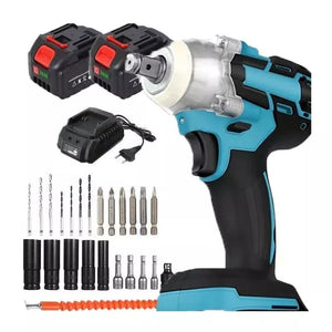 TRAPANO AVVITATORE A IMPULSI BRUSHLESS 400Nm DOPPIA BATTERIA CON 7 INSERTI