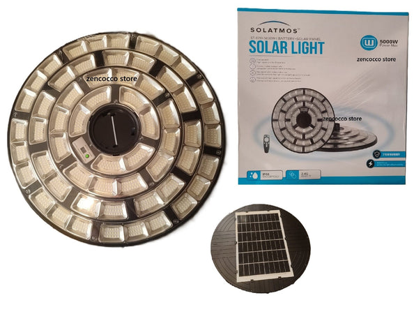 LAMPIONE SOLARE LED UFO 5000W FARO LUCE SENSORE CREPUSCOLARE E MOVIMENTO IP66 LM