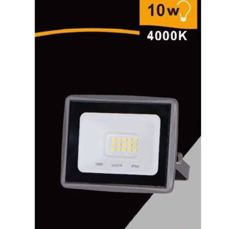 Faretto Led Faro 10watt 900 Lm Ip65 Grigio Luce Naturale Calda Fredda Ek02-10w-g