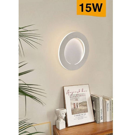 Applique A Led 15 Watt Da Muro Design Bianco A Tre Tonalita' Di Luce Aq17-3c