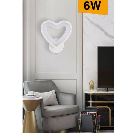Applique Led Forma Cuore 6 W A Parete Abat Jour 3 Modalità Di Colore Luce E28-3c