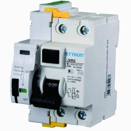 INTERRUTTORE DIFFERENZIALE SALVAVITA RIARMO AUTOMATICO 3 MODULI 2P 40A 230V 30mA - JXR2