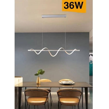 Lampadario Led Sospensione 36w Moderna Twist Bianco Luce 6500k 3000k 4000k B65-b