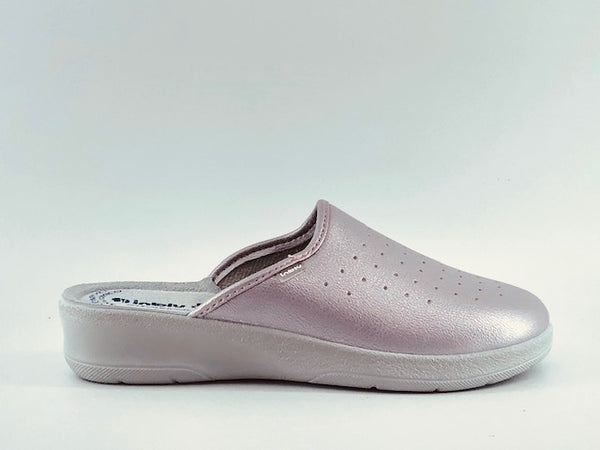 INBLU Ciabatta sanitaria donna rosa metallizzata