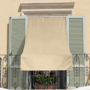 Tenda da Sole Ombreggiante 3x3mt con 20 Occhielli Polycotone Idrorepellente Beige