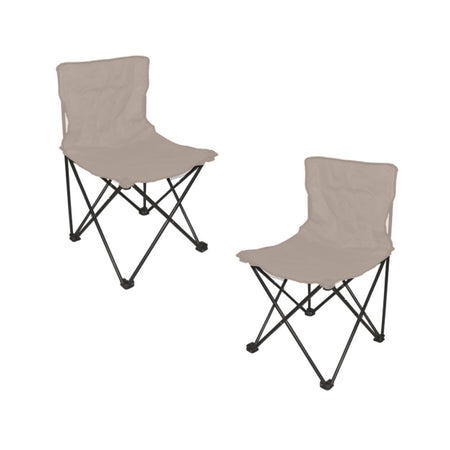 2 x Sedia Pieghevole Campeggio Salvaspazio con Borsa, Mare Giardino Pesca Beige