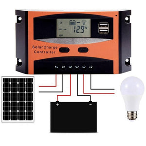 Regolatore Di Carica 20 A Per Pannello Solare 12/24v Display Lcd Usb Ld2420c