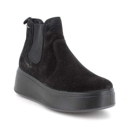 IGI&CO Stivaletto donna in camoscio nero con zeppa 4670900
