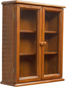 Biscottini Vetrinetta Country da appendere in legno massello di tiglio finitura noce. Made in Italy