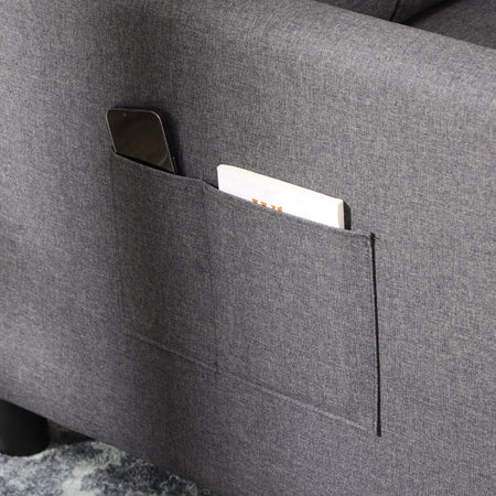 Poltrona Letto a sedia materasso brandina Letto Singolo Reclinabile su 3 Livelli con Cuscino Extra, 69x82x85cm, Grigio F839-670V00GYA