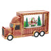 Lanterna natalizia a batteria rosso antico Cola Truck con nevicata glitter da 32cm