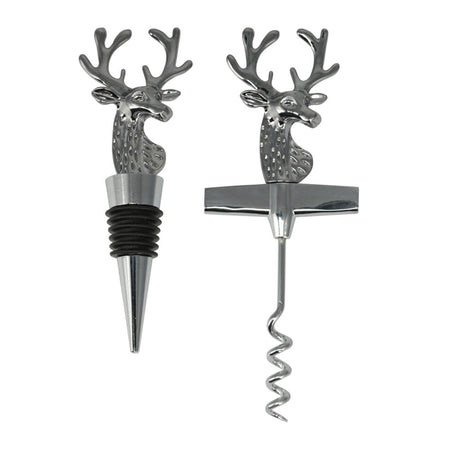 Set tappo e cavatappi in acciaio per decorazioni natalizie