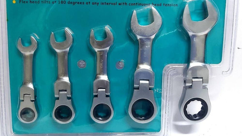 Chiavi Combinate A Cricchetto Nane Set Da 5 Pezzi 10 12 13 17 19 Mm Art. 04384