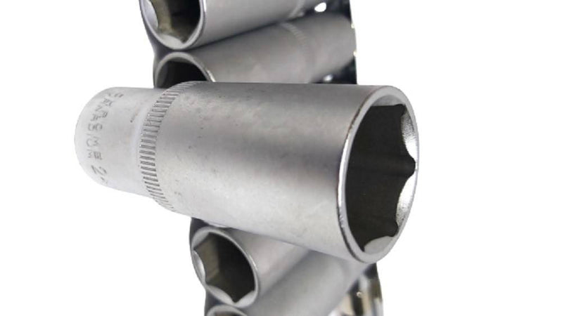 Set Di Chiavi Bussola Lunghe Da 1/2 Chrome Vanadium 10 A 24 Mm 12 Pezzi Mr70253