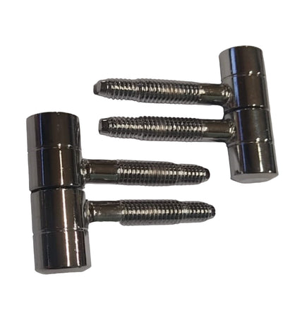 2 PEZZI - CERNIERE "ANUBA" TORNITE Ø13MM - IN ACCIAIO CROMATO - FEMMINE
