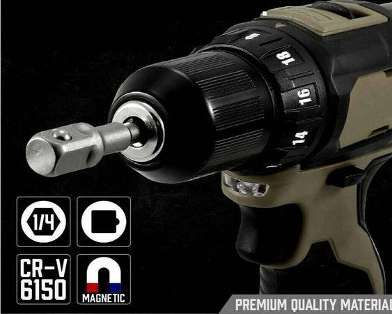 Set 9 Pz Adattatori Per Bussola 1/4" 3/8" 1/2" Per Avvitatore Trapano Sdy-96032