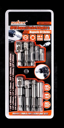 Set 9 Pz Adattatori Per Bussola 1/4" 3/8" 1/2" Per Avvitatore Trapano Sdy-96032
