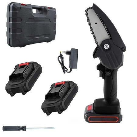 Mini Motosega Taglia Rami a Batteria 48Volt Doppia Batteria Ricaricabile Lama 10cm