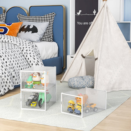 Kit 6 Scatole Portascarpe Impilabili Salvaspazio 35x25x19 cm Ventilate Multiuso