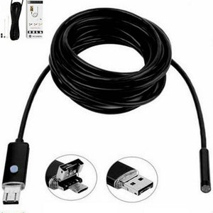 Telecamera Endoscopica 2 Metri Tubo Flessibile Usb 6 Led Impermeabile Ispezione