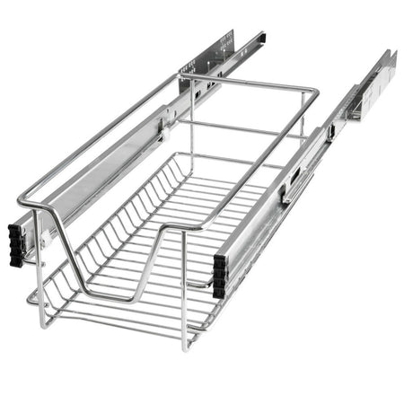 Cassetto Telescopico Cucina 30cm Cestello Acciaio Estraibile Organizer Salvaspazio