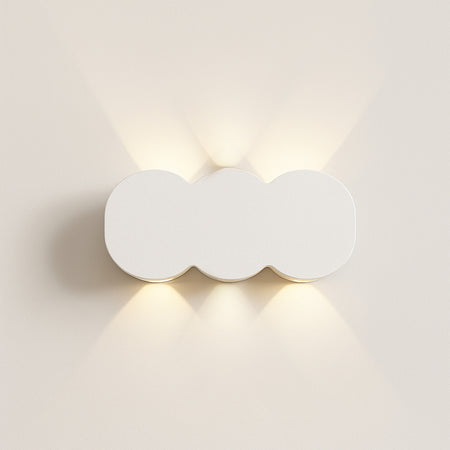Applique da Muro LED 6 Luci Bianco Caldo Esterno Interno Alluminio 15x8x3 cm Bianco