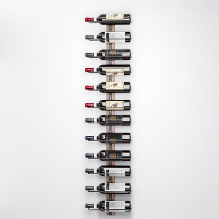 Set 4 Portabottiglie da Muro in Ferro e Legno Stile Industriale per vino da 750 ml