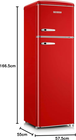 Frigorifero Retrò doppia porta Severin Rosso RKG 8983 166.5x55